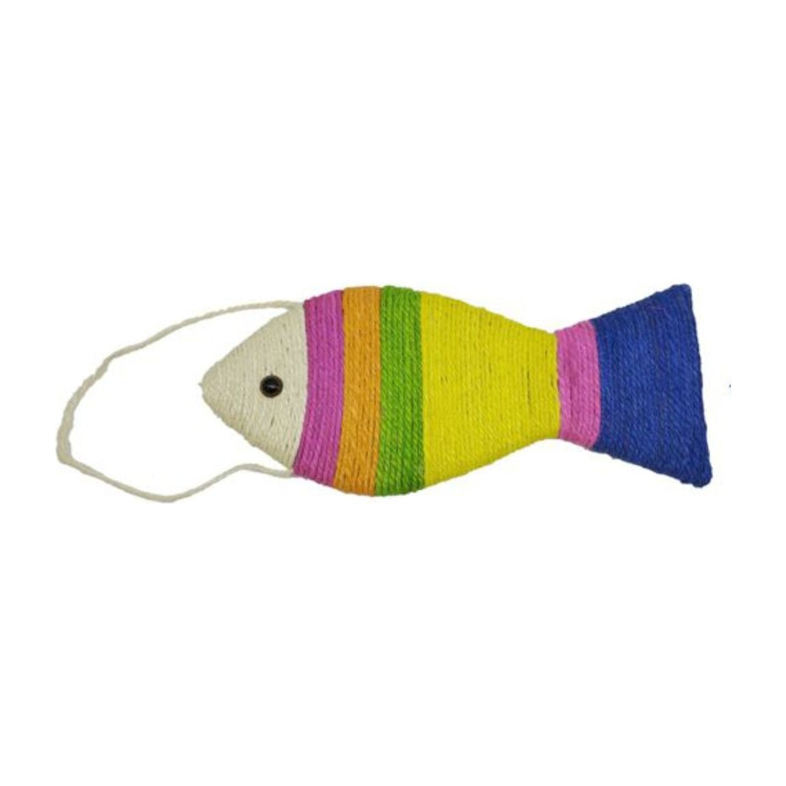 Rascador colgante para gatos diseño pez de colores vista frontal