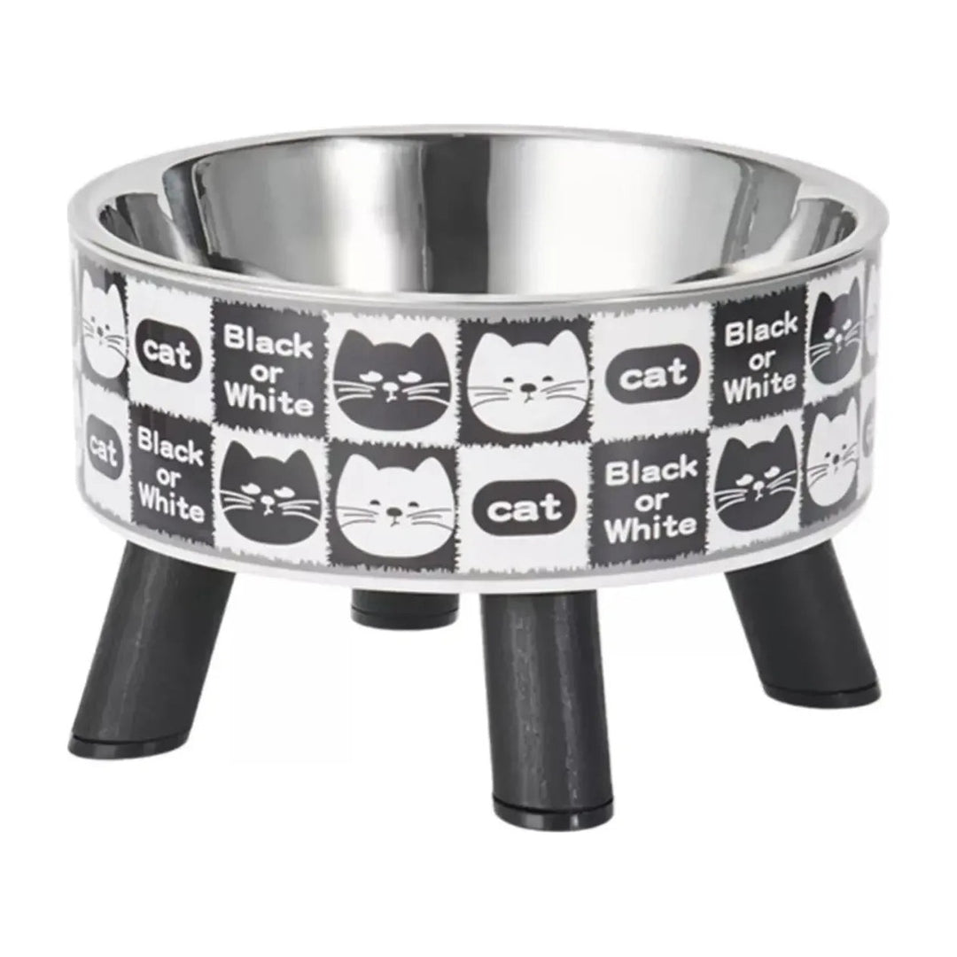 Plato comedero elevado perros y gatos diseño caritas 450 ml vista frontal