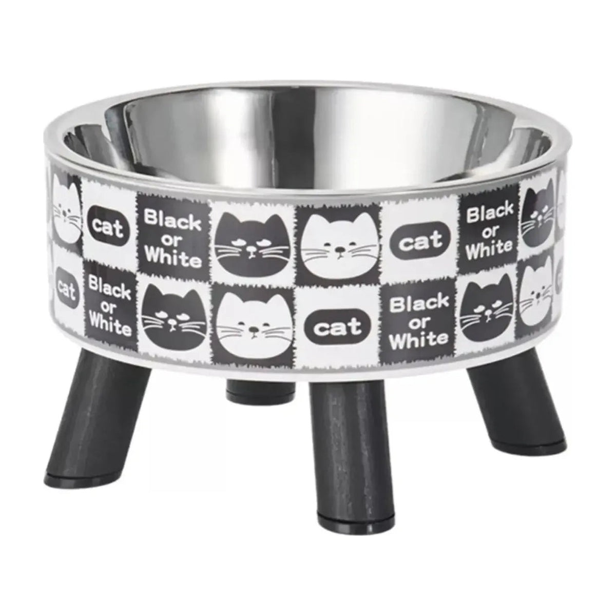 Plato comedero elevado perros y gatos diseño caritas 450 ml vista frontal