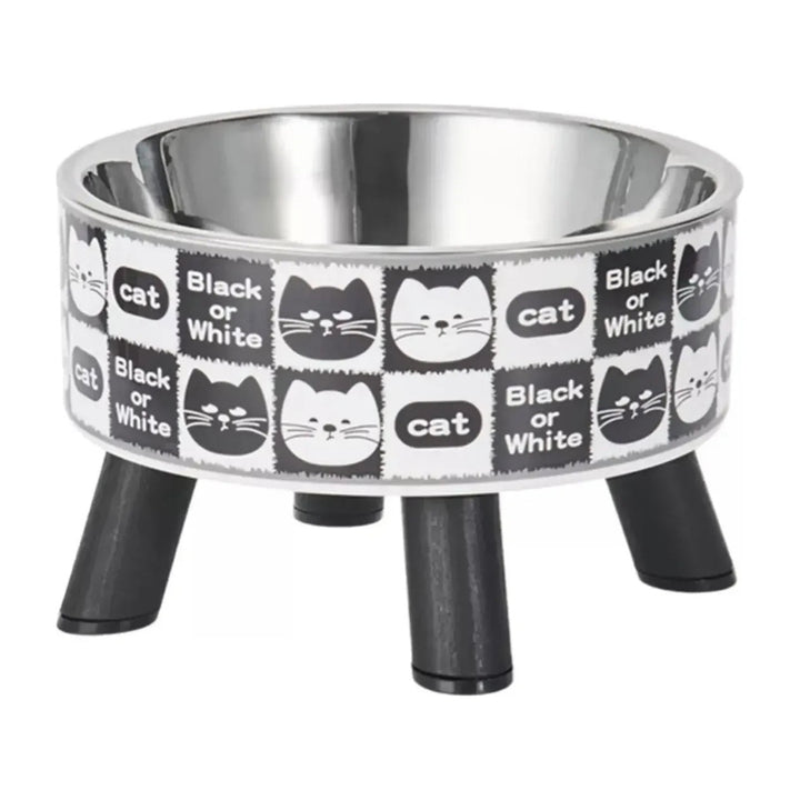 Plato comedero elevado perros y gatos diseño caritas 450 ml vista frontal