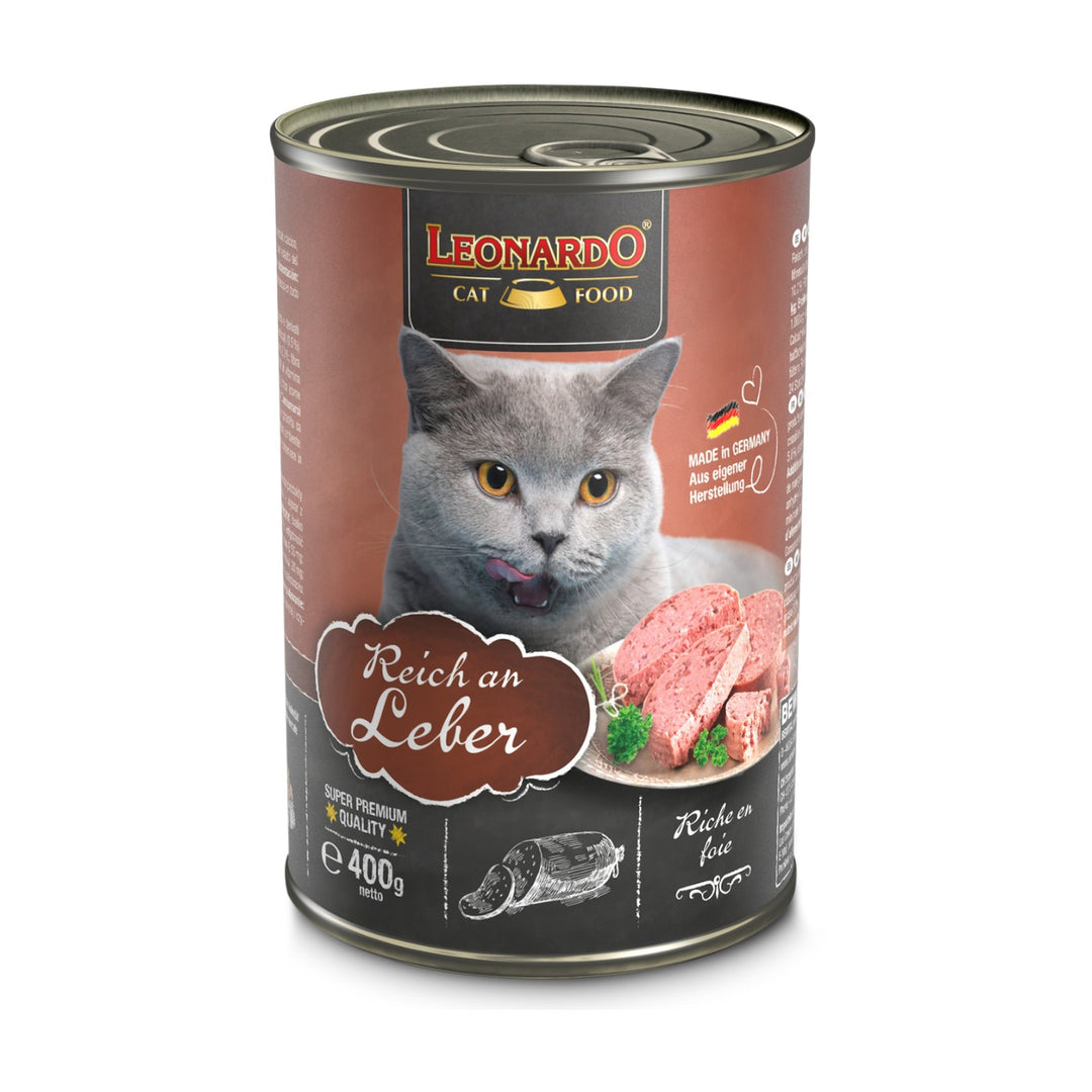 Leonardo gato Quality Selection hígado lata 400 grs alimento húmedo vista frontal