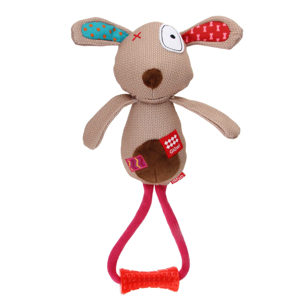 Gigwi Plush Friendz perro con Johnny Stick, juguete de peluche