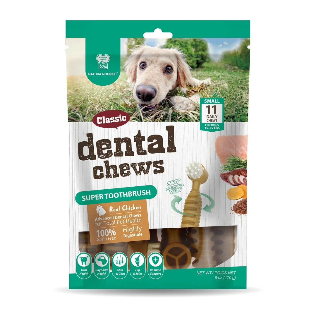 Dental Chews Super Toothbrush pollo, envase de 170 g