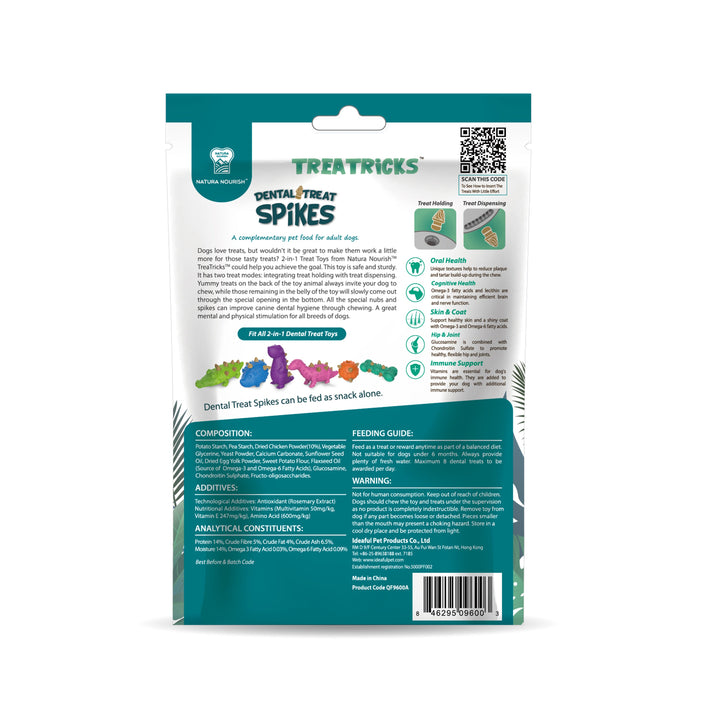 Dental Treat Spikes pollo, reverso del envase