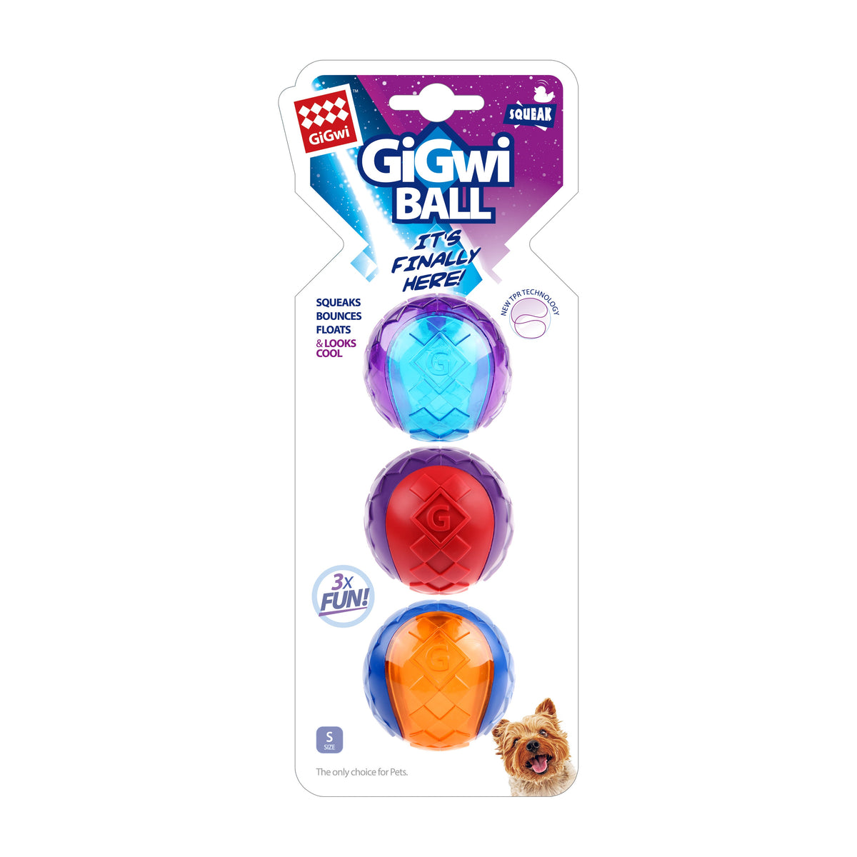 Gigwi Pelota Squeaker Small - Set de 3 Pelotas