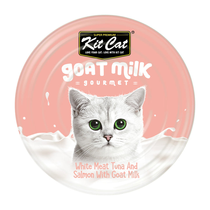 Kit Cat Goat Milk Gourmet atún y salmón lata 70 g vista superior
