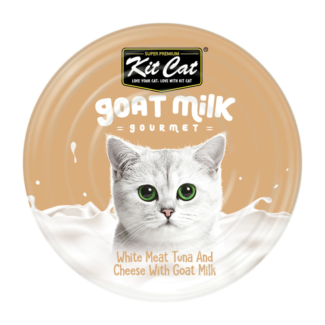 Kit Cat Goat Milk Gourmet atún y queso lata 70 g vista superior