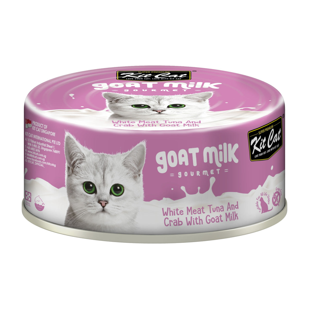Kit Cat Goat Milk Gourmet atún y cangrejo lata 70 g vista frontal