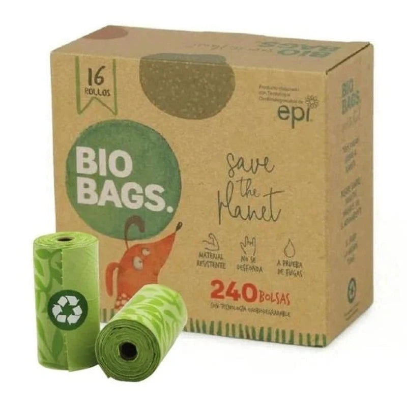 Bio Bags pack 240 bolsas oxobiodegradables para mascotas empaque