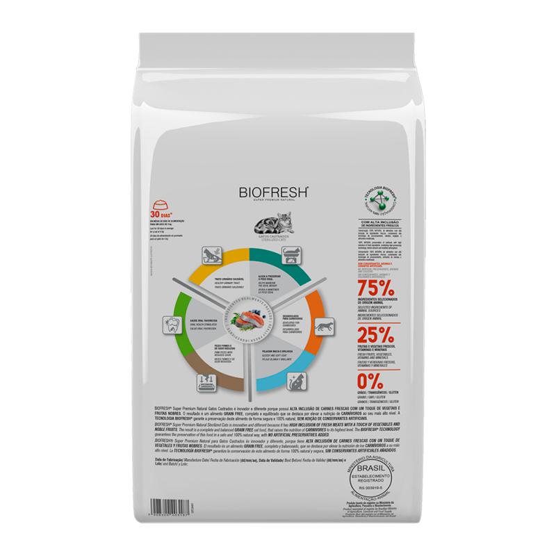 Biofresh Gato Castrado Salmón - Información nutricional