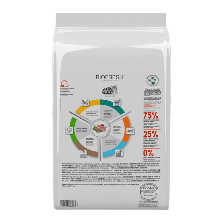 Biofresh Gato Castrado Salmón - Información nutricional