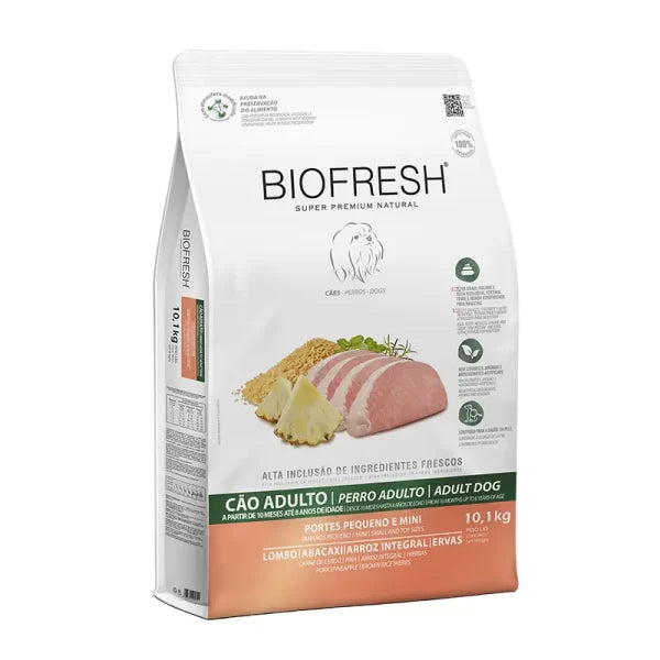 Biofresh perro adulto razas pequeñas cerdo y piña 10.1 kg alimento seco información nutricional