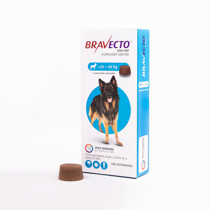 Bravecto Antiparasitario >20 a 40 Kg - 1 Comprimido