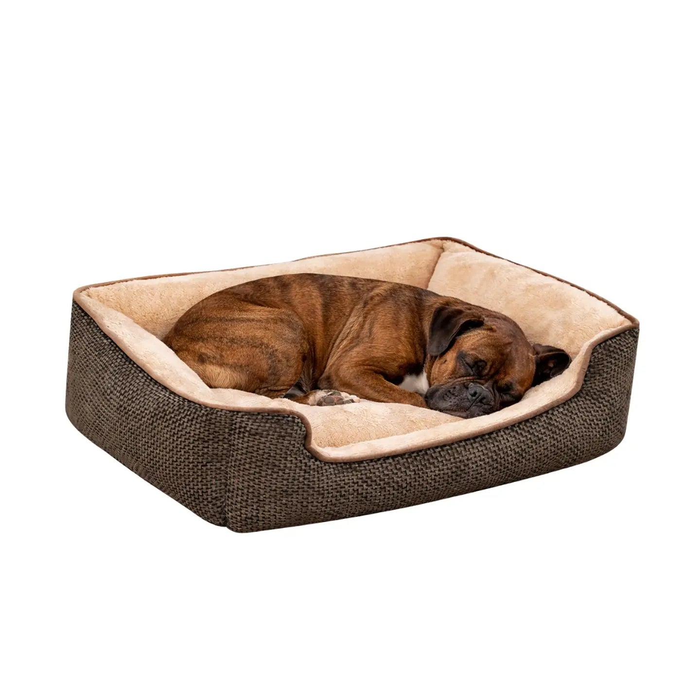 Wonder Dog Cama Rectangular Chenille para Perros y Gatos Café