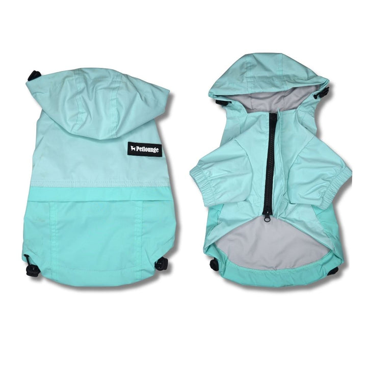Pet Lounge cortaviento Hydrolite celeste para perros y gatos vista trasera