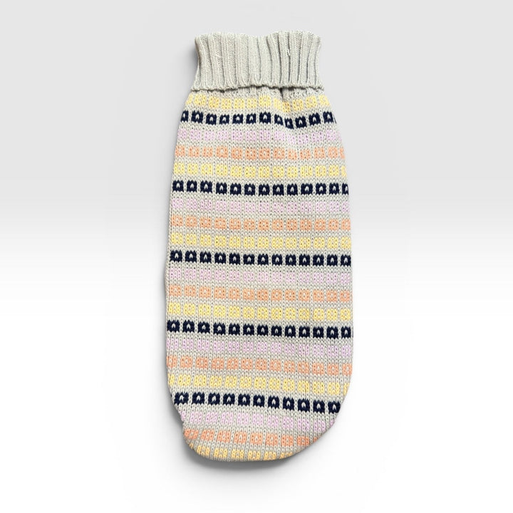 Chaleco beatle cuadritos gris perros y gatos vista frontal