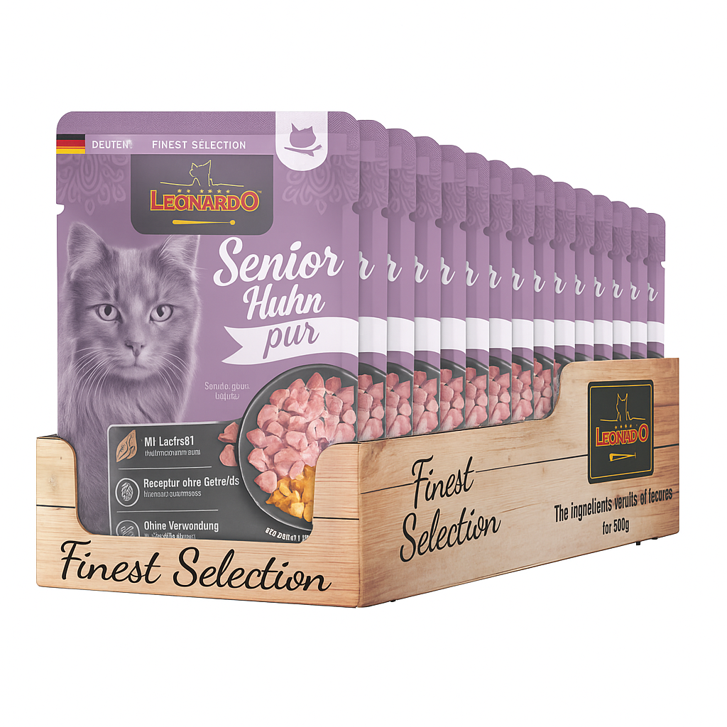 Leonardo Gato Senior Finest Selection Puro en Ave Pouch 85 Grs. x 16 Uds.