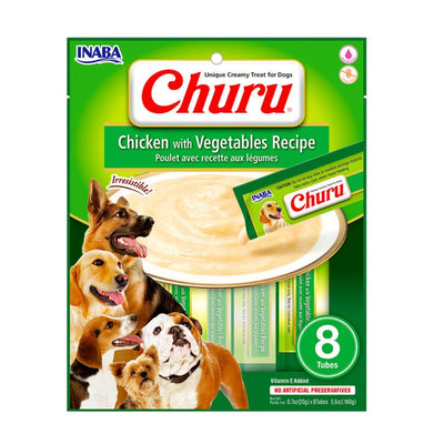 Churu Perro Pollo con Vegetales Sobre 8 Tubos x 20 Grs.