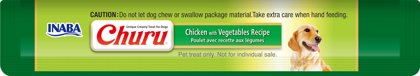 Churu snack líquido pollo con vegetales para perros detalle tubos interior