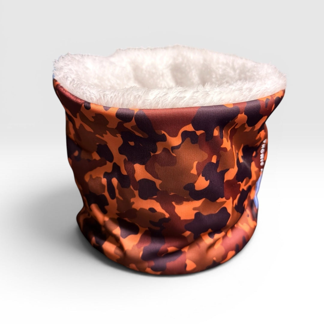 By Simona cuello interior corderito diseño camuflaje para perro vista frontal