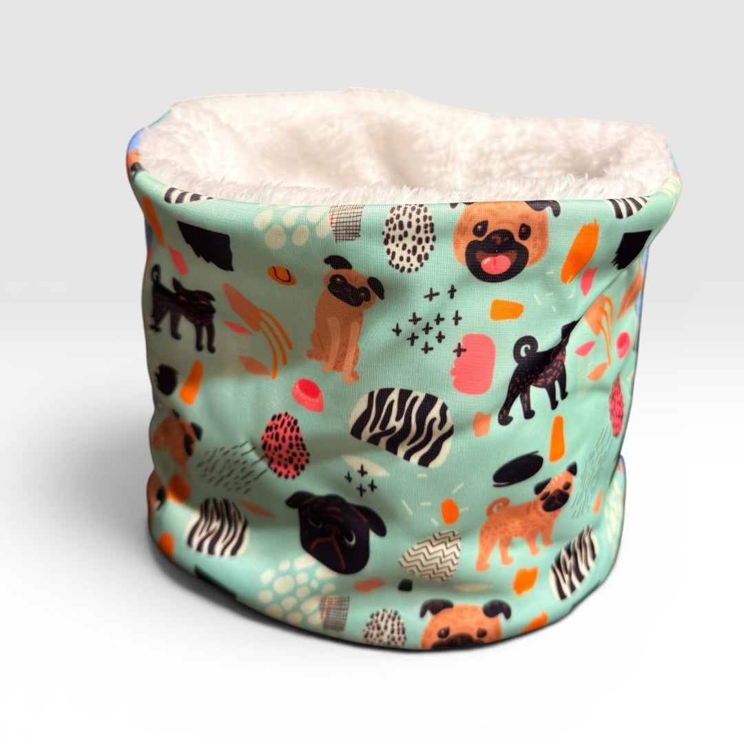 By Simona cuello interior corderito diseño perritos para perro vista frontal