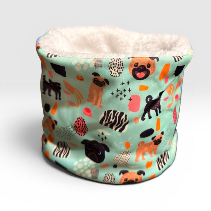 By Simona cuello interior corderito diseño perritos para perro vista frontal