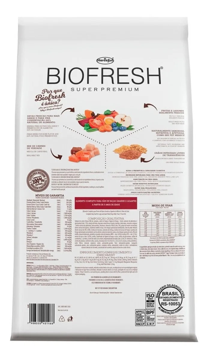 Biofresh Perro Senior Razas Grandes 15 Kg