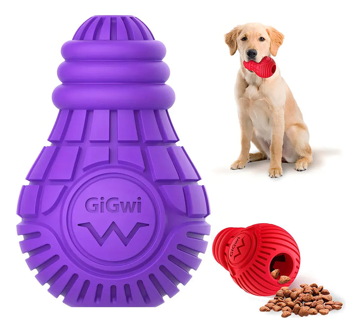 Gigwi Bulb dispensador snacks perro jugando