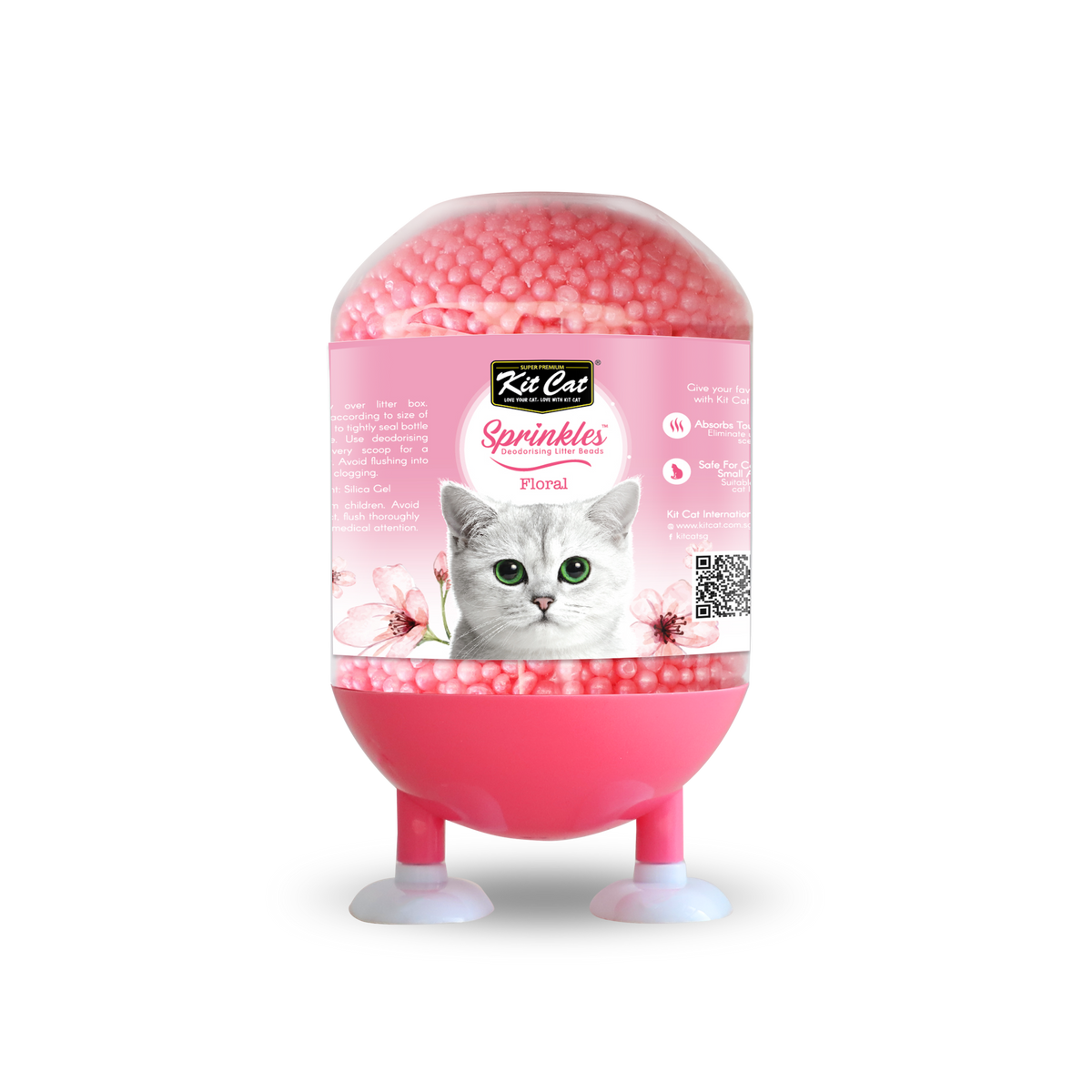 Kit Cat Sprinkles Floral desodorante para arena de gatos vista frontal