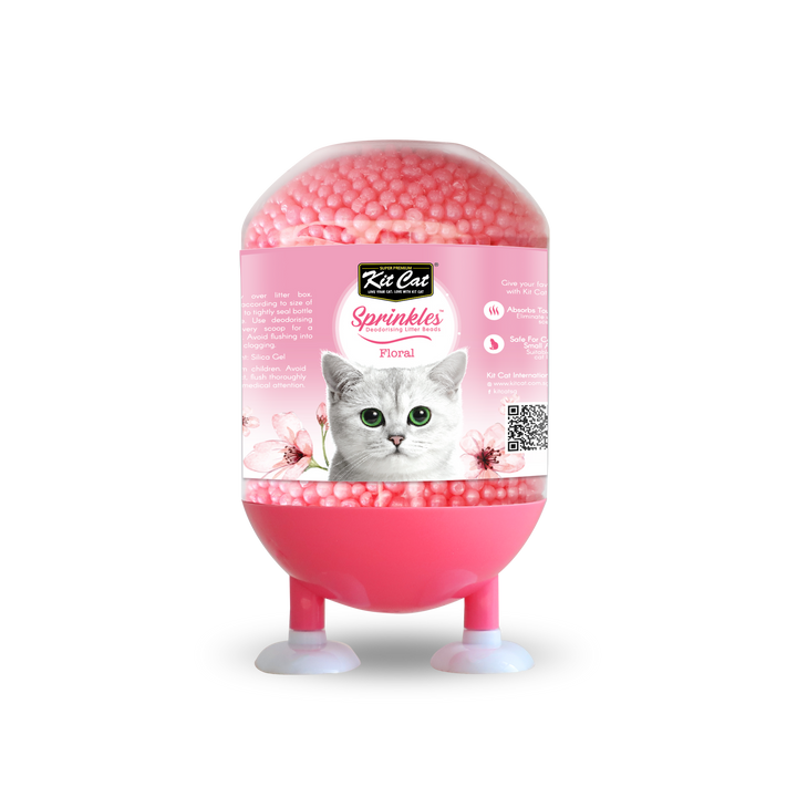 Kit Cat Sprinkles Floral desodorante para arena de gatos vista frontal