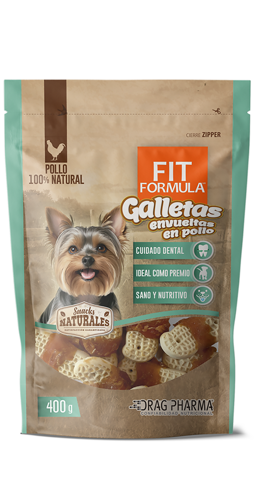Fit Formula Snack Natural Galletas Envueltas en Pollo 400 Grs