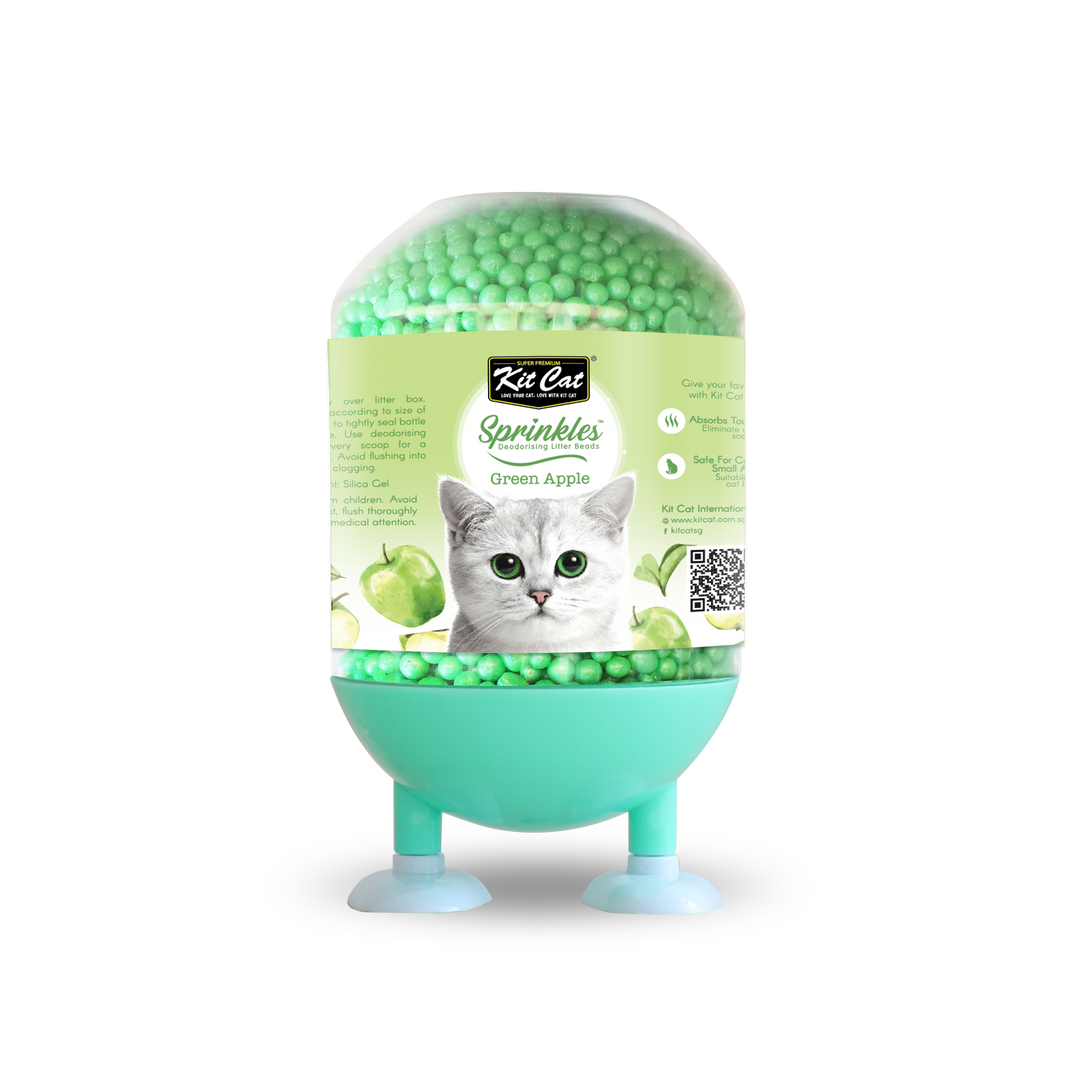 Kit Cat Sprinkles Manzana desodorante para arena de gatos vista frontal
