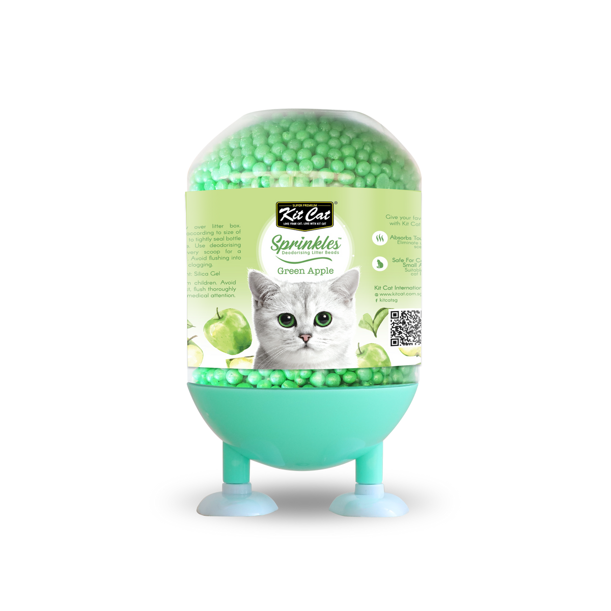 Kit Cat Sprinkles Manzana desodorante para arena de gatos vista frontal