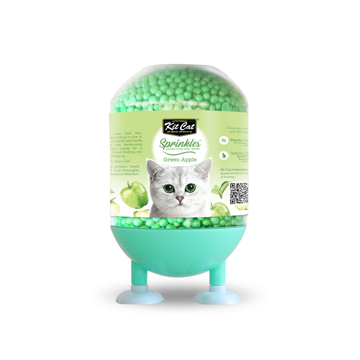 Kit Cat Sprinkles Manzana desodorante para arena de gatos vista frontal
