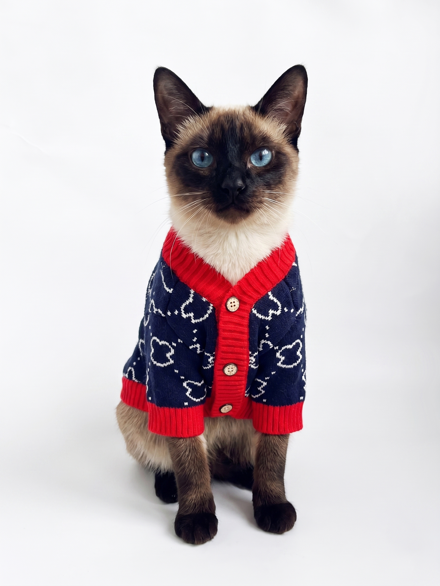 Chaleco con Botones Azul/Rojo Perros y Gatos