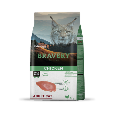 Bravery Pollo Gato Adulto 2 Kg