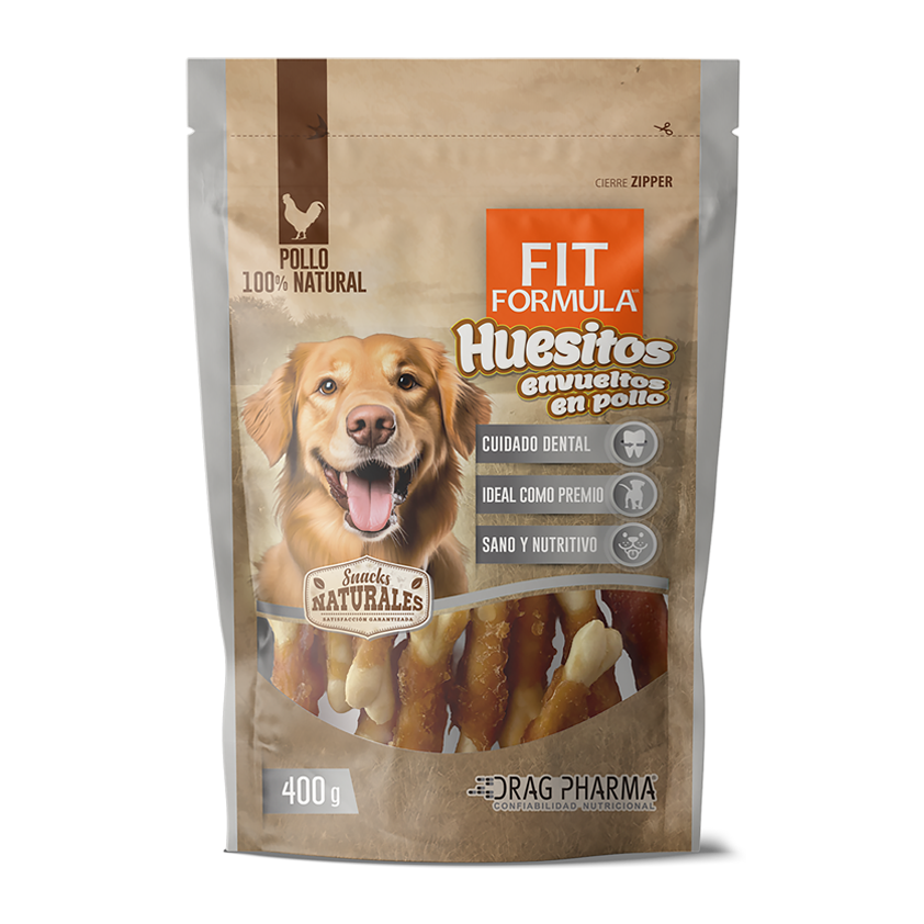 Fit Formula snack natural huesitos envueltos en pollo para perro empaque