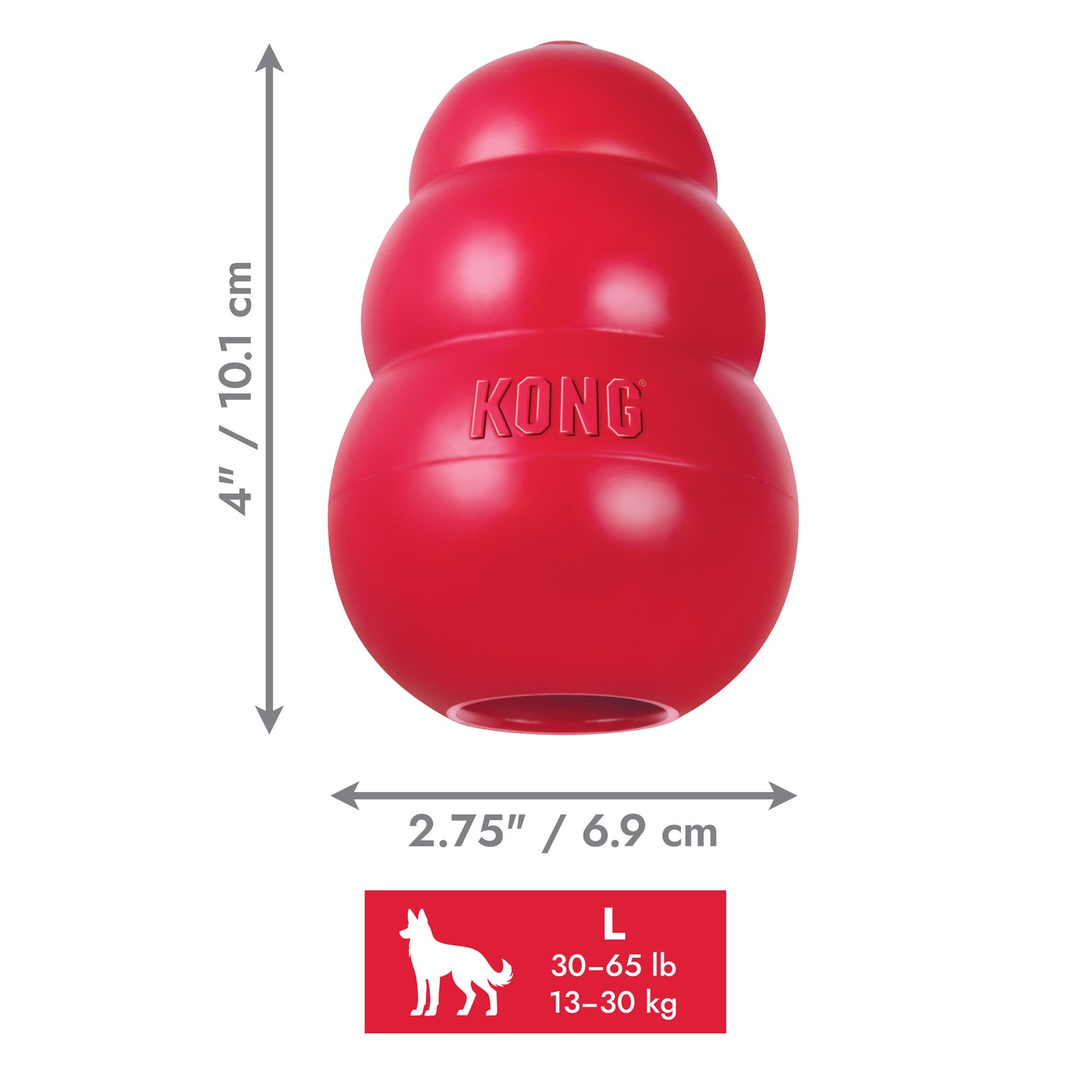 KONG Classic Large (L) para Perros – Juguete Interactivo Rellenable