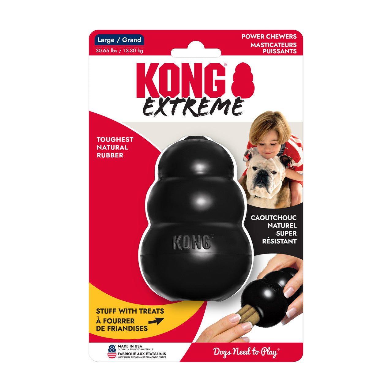 KONG Extreme Large (L) para Perros – Juguete Rellenable Ultra Resistente