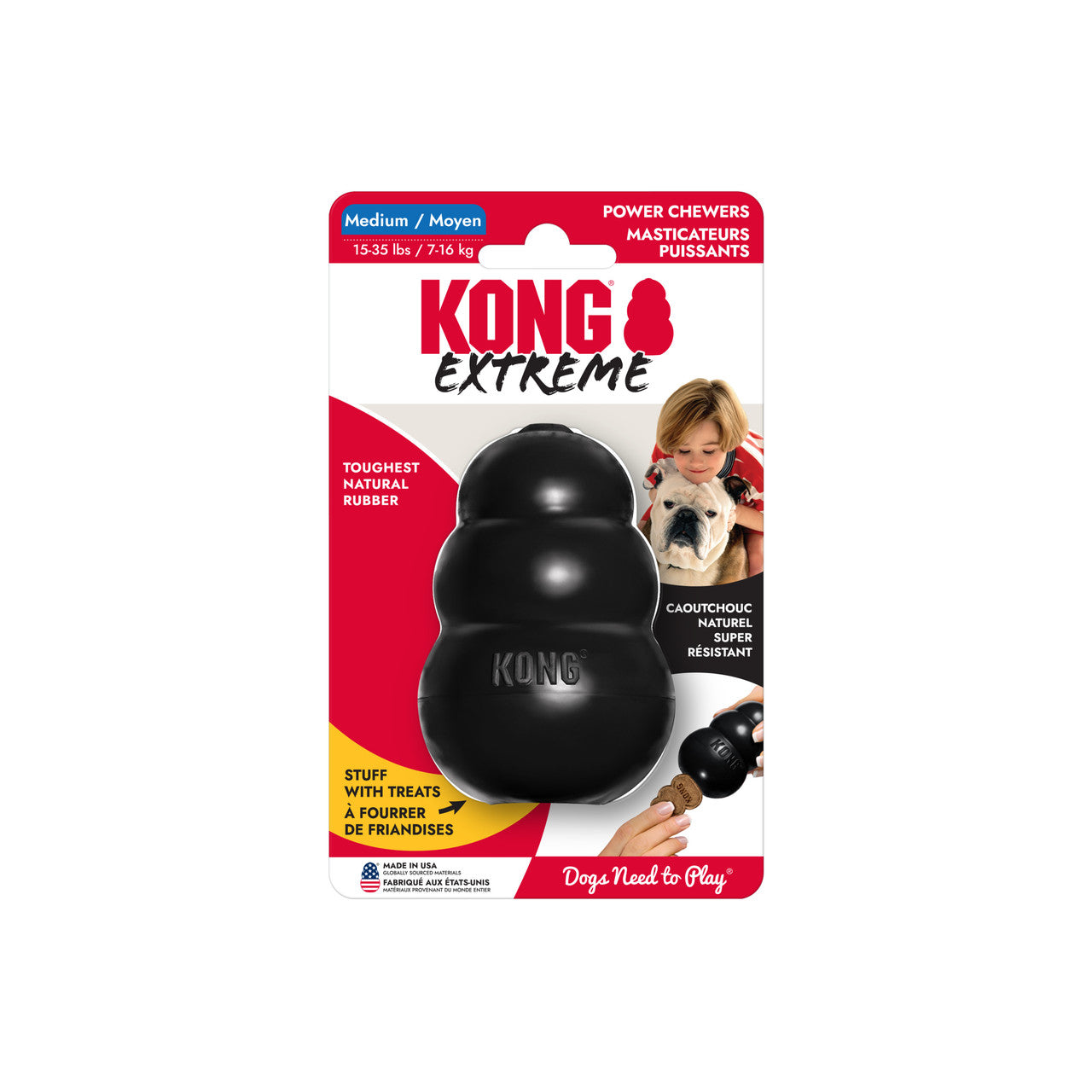 KONG Extreme Medium (M) para Perros – Juguete Rellenable Ultra Resistente