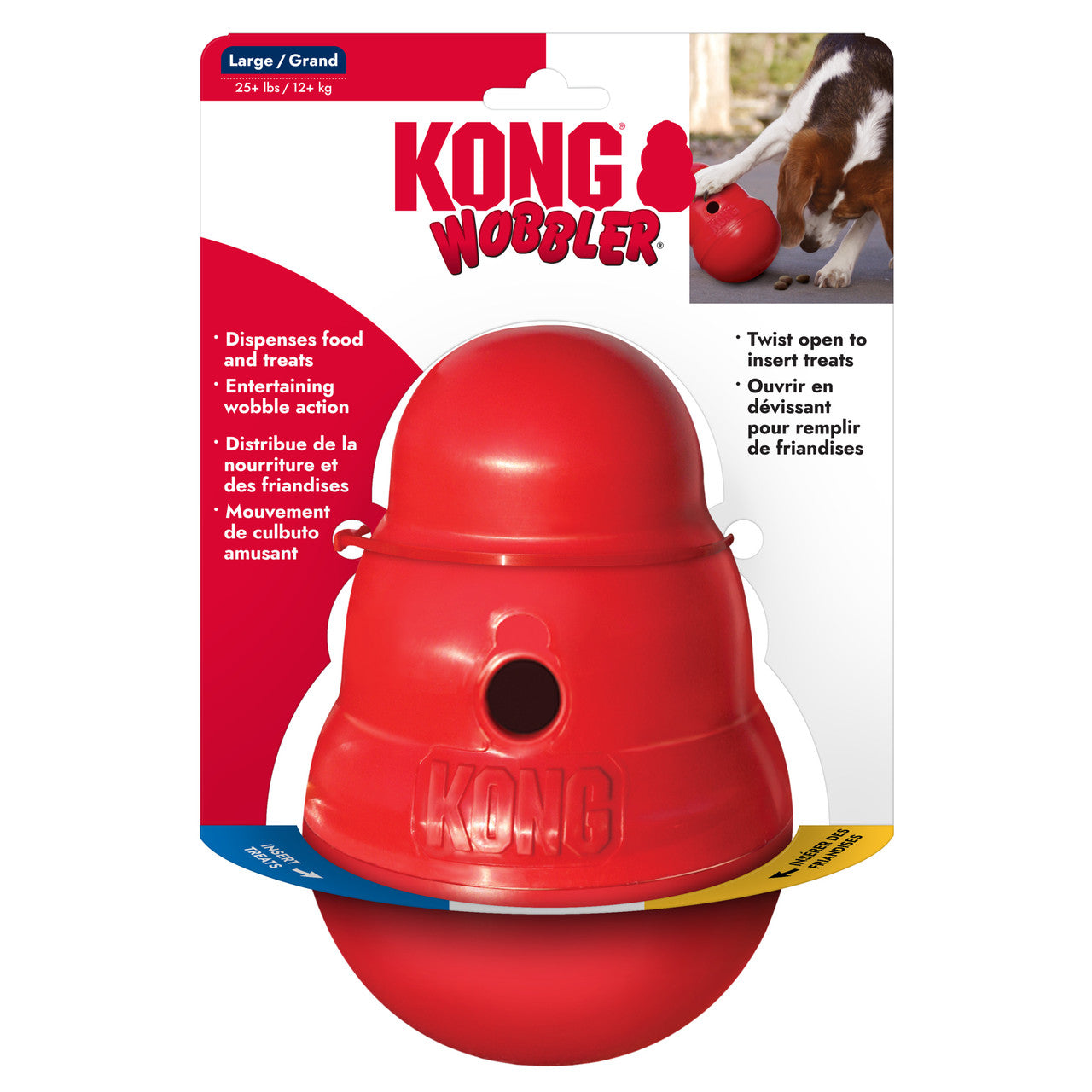 KONG Wobbler Large (L) para Perros – Dispensador Interactivo de Alimento y Premios