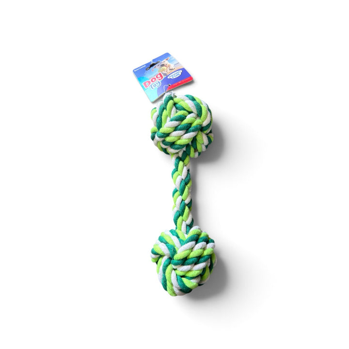 Buen Amigo Juguete Mordedor de Cuerda Mancuerna 20 cms para Perros - Verde