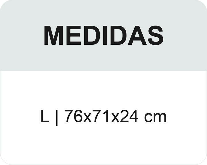 Medidas de la cama acolchada verde: L 76x71x24 cm