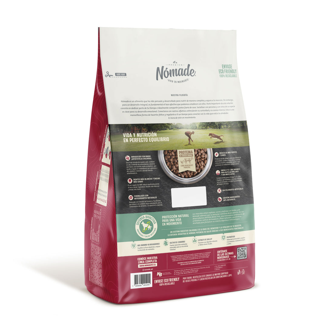 Nomade adulto 10 Kg información nutricional vista trasera