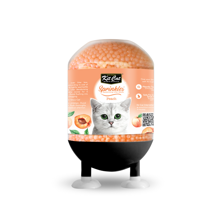 Kit Cat Sprinkles Durazno desodorante para arena de gatos vista frontal