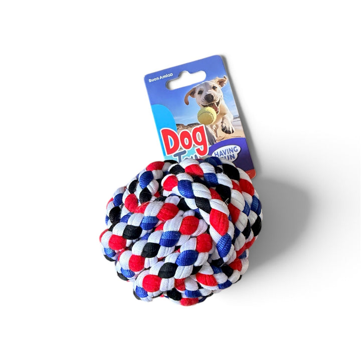 Buen Amigo Juguete de Cuerda Pelota 8 cms para Perros - Azul/Rojo