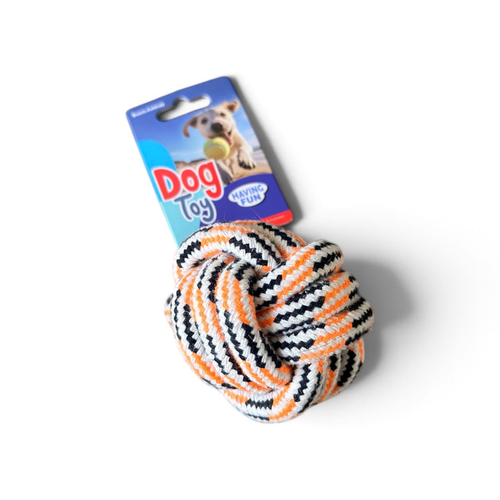 Buen Amigo Juguete de Cuerda Pelota 8 cms para Perros - Naranjo/Negro