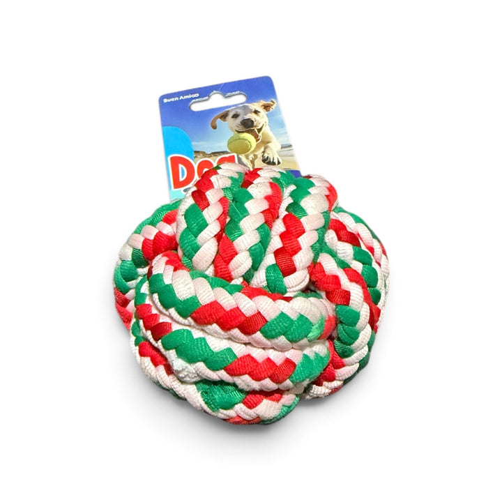Buen Amigo Juguete de Cuerda Pelota 8 cms para Perros - Rojo/Verde