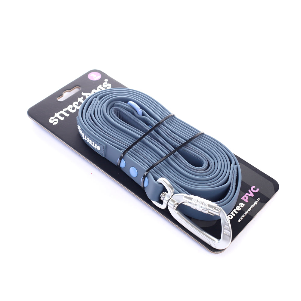 Street Dogs Correa Perro PVC Impermeable Azul, largo 3 metros