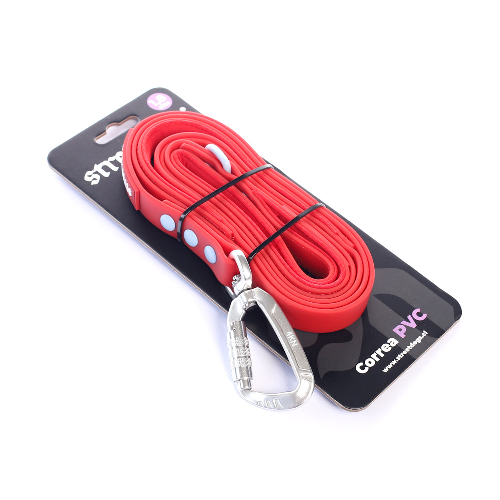 Street Dogs Correa Perro PVC Impermeable Roja, largo 1,8 metros